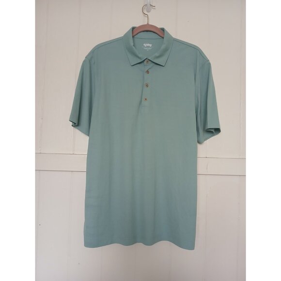 Mugsy Polo Golf Shirt Mens XXL Mint Green Short Sleeve Nylon Rayon - Picture 1 of 11